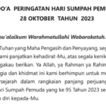 PDF Teks Pembacaan Doa Hari Sumpah Pemuda 28 Oktober 2023/ Buku Panduan Pelaksanaan Hari Sumpah Pemuda ke 95 Tahun 2023