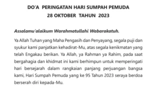 PDF Teks Pembacaan Doa Hari Sumpah Pemuda 28 Oktober 2023/ Buku Panduan Pelaksanaan Hari Sumpah Pemuda ke 95 Tahun 2023