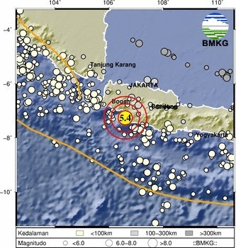 Gempa M5,4 Sukabumi Terasa hingga Lembang, Tidak Berpotensi Tsunami