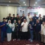 Anggota Partai KPP di Kota Bogor usai menggelar rapat konsolidasi pemenangan pasangan AMIN. (Yudha Prananda / Jabar Ekspres)