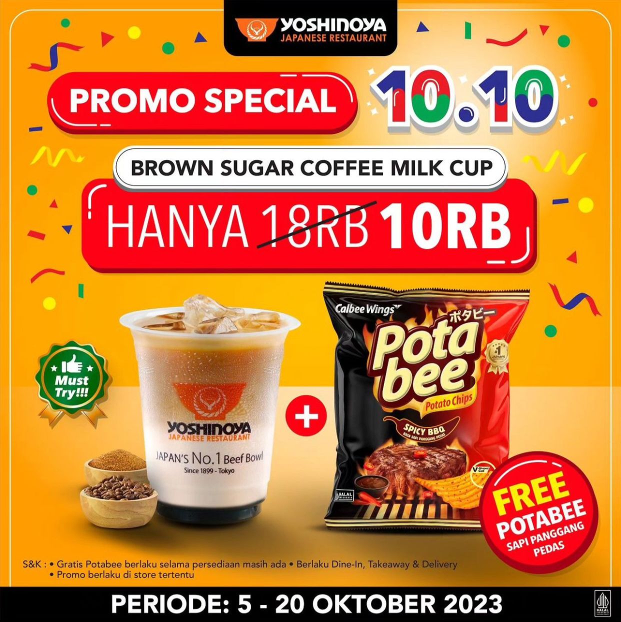 Promo Yoshinoya Spesial 10.10, Dapatkan Diskonnya!