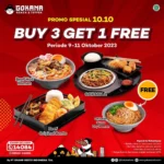 Promo Gokana Ramen & Tepan Spesial 10.10 Buy 3 Get 1 Free!
