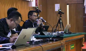 Ist. JPU KPK saat cecar beberapa saksi dengan pertanyaannya di persidangan kasus suap Yana Mulyana Cs. Rabu (11/10). Foto. Pandu Muslim Jabar Ekspres.