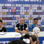 Persib Bandung saat konferensi pers sesudah laga melawan PS Sleman (28/10).