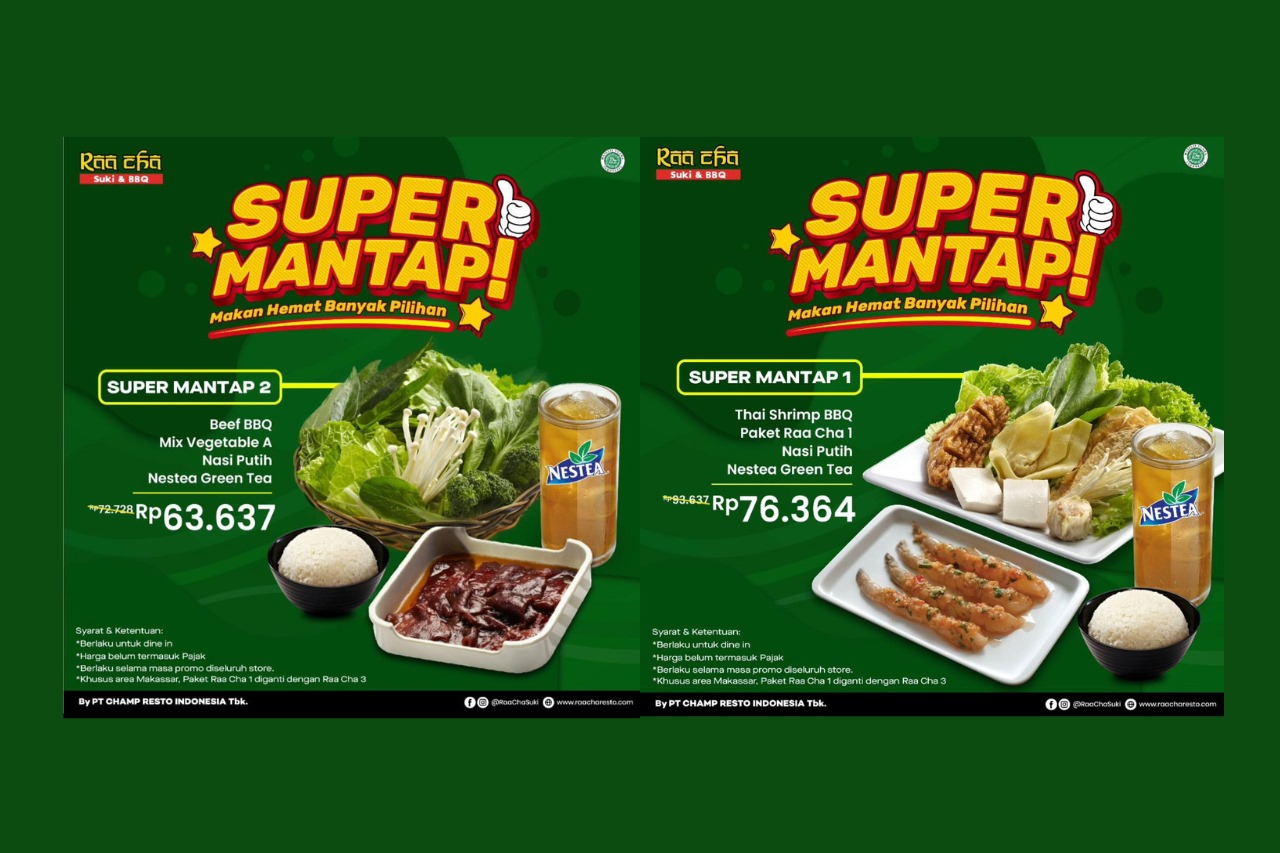 Promo Raa Cha Suki & BBQ, Makan Hemat Banyak Pilihan!