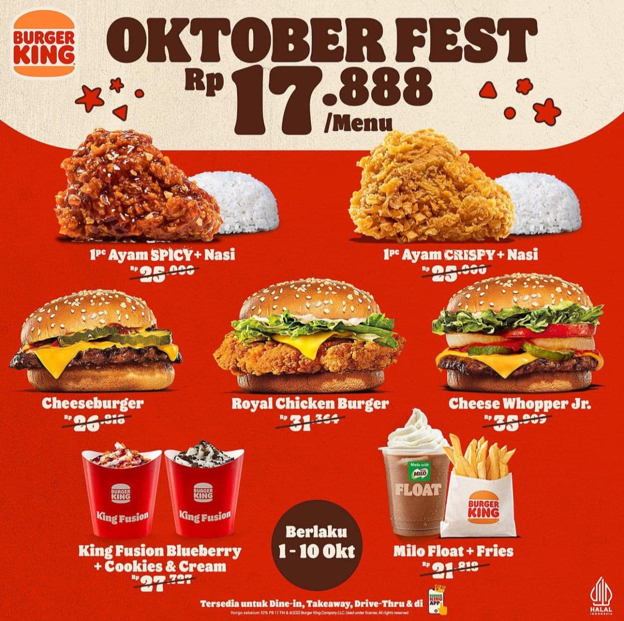 Promo Burger King Indonesia, Jajan Hemat dengan Oktober Fest!