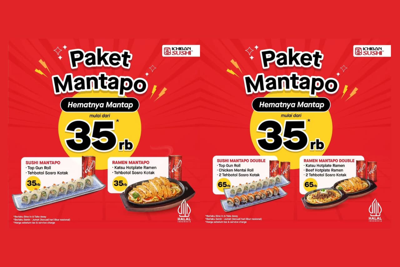 Promo Ichiban Sushi, Segera Nikmati Promo Mulai Dari 35K!