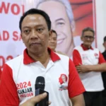 Sekretaris Jenderal Abdi Balad Ganjar, Pardiyanto saat mendeklarasikan diri dengan masyarakat Cianjur untuk mendukung Ganjar Pranowo Presiden 2024.