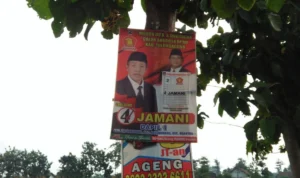 Ilustrasi: APK Pemilu di Pepohonan Kota Cimahi