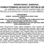 Berikut Cara Akses Link PDF Pengumuman Jadwal SKD Setjen DPR RI 2023/ Dok. dpr.go.id/cpns