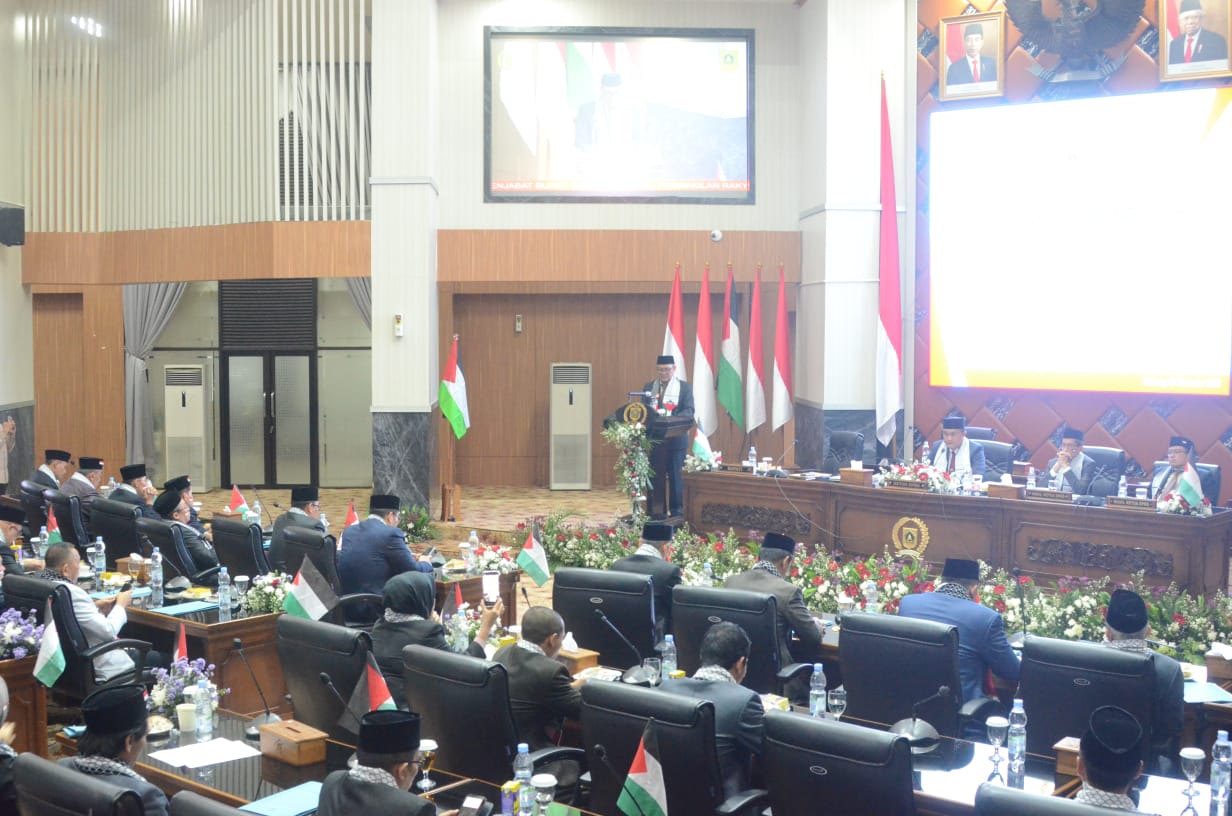 Suasana Rapat Paripurna DPRD Kabupaten Bogor dalam penentuan Pj Bupati Bogor, Selasa 7 November 2023.