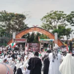 Aliansi Masyarakat Cicalengka gelar aksi simpati Palestina, ratusan warga berkumpul memenuhi lapangan Alun-Alun Kecamatan Cicalengka, Kabupaten Bandung. (Yanuar/Jabar Ekspres)