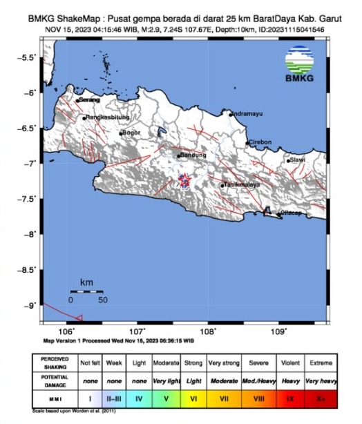 Gempa M2,9 Guncang Kabupaten Bandung