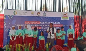 Para pelajar dari SDN Balumbang Jaya 3 dan SDN Bubulak 2 Kota Bogor saat mengikuti pengenalan program Genius 2023.