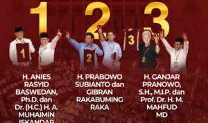 Anies Imin Pakai Jas, Prabowo Gibran Kemeja Biru Muda, Ganjar Mahfud Hitam Putih / tangkapan layar KPU