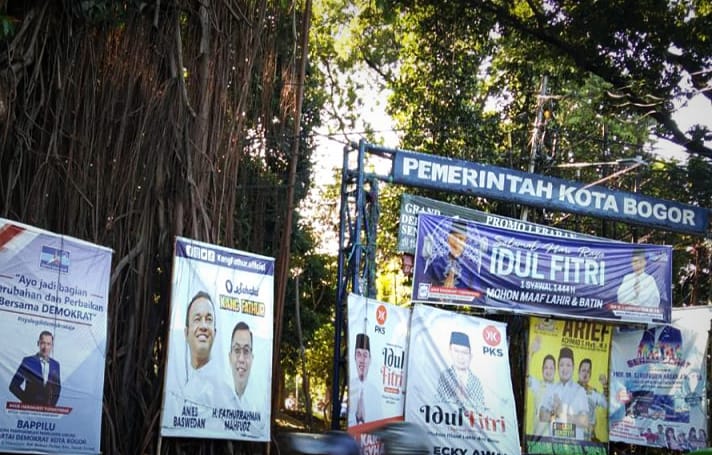 Bawaslu Sebut 543 Spanduk Baliho Parpol di Kota Bogor Melanggar Aturan