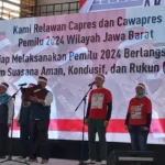 Menjelang masa kampanye pada pilpres tahun 2023, Pemprov dan Kominda Jabar mendeklarasikan Jabar Akur di GOR Saparua, Kota Bandung, Senin 27 November 2023.