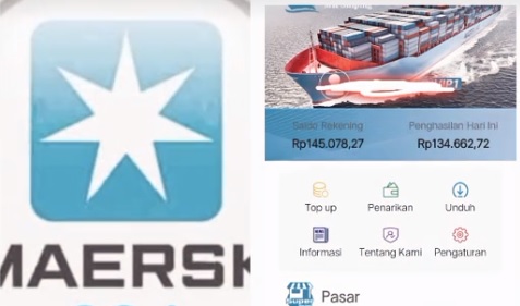 Aplikasi penghasil uang Maersk yang diduga menggunakan skema ponzi.
