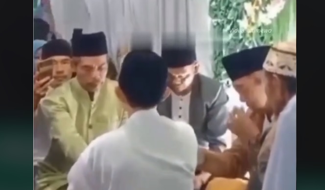 Prosesi akan nikah yang terlanjur terjadi pada pernikahan sesama jenis di Cianjur. (tiktok)