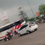 Kecelakaan di Perempatan Gedebage, Jalan Soekarno Hatta, Kota Bandung, Selasa 26 Desember 2023.