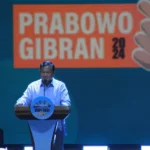 Prabowo Subianto saat berpidato dihadapan relawan Kopi Pagi di SICC, Bogor, Sabtu (16/12) sore. (Yudha Prananda / Jabar Ekspres)