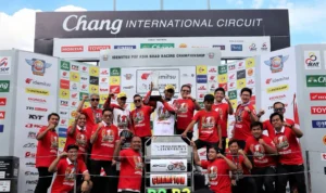 Pebalap Astra Honda Rheza Danica Ahrens berhasil menjadi juara ARRC musim 2023 kelas AP250 pada seri terakhir yang diselenggarakanan di Chang International Circuit, Buriram, Thailand (13/2).