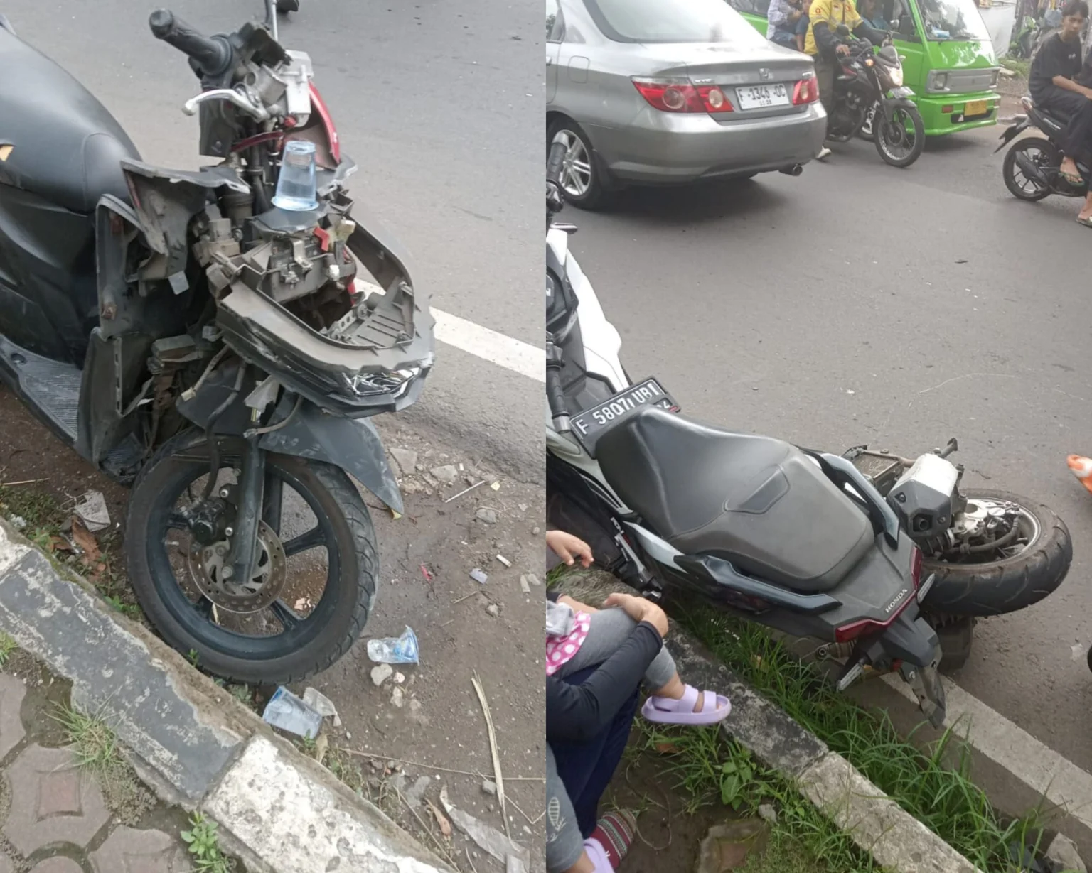 Kecelakaan Beruntun 3 Motor vs Mobil di Jalan KH Ahmad Sanusi Sukabumi, Ini Kronologisnya!