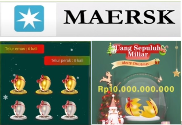 Even natal telor bebek dari aplikasi penghasil uang Maersk.