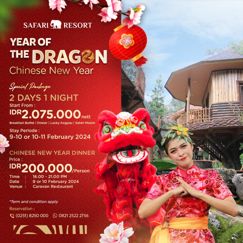 Promo spesial Imlek 2024 di Safari Resort Taman Safari Bogor.