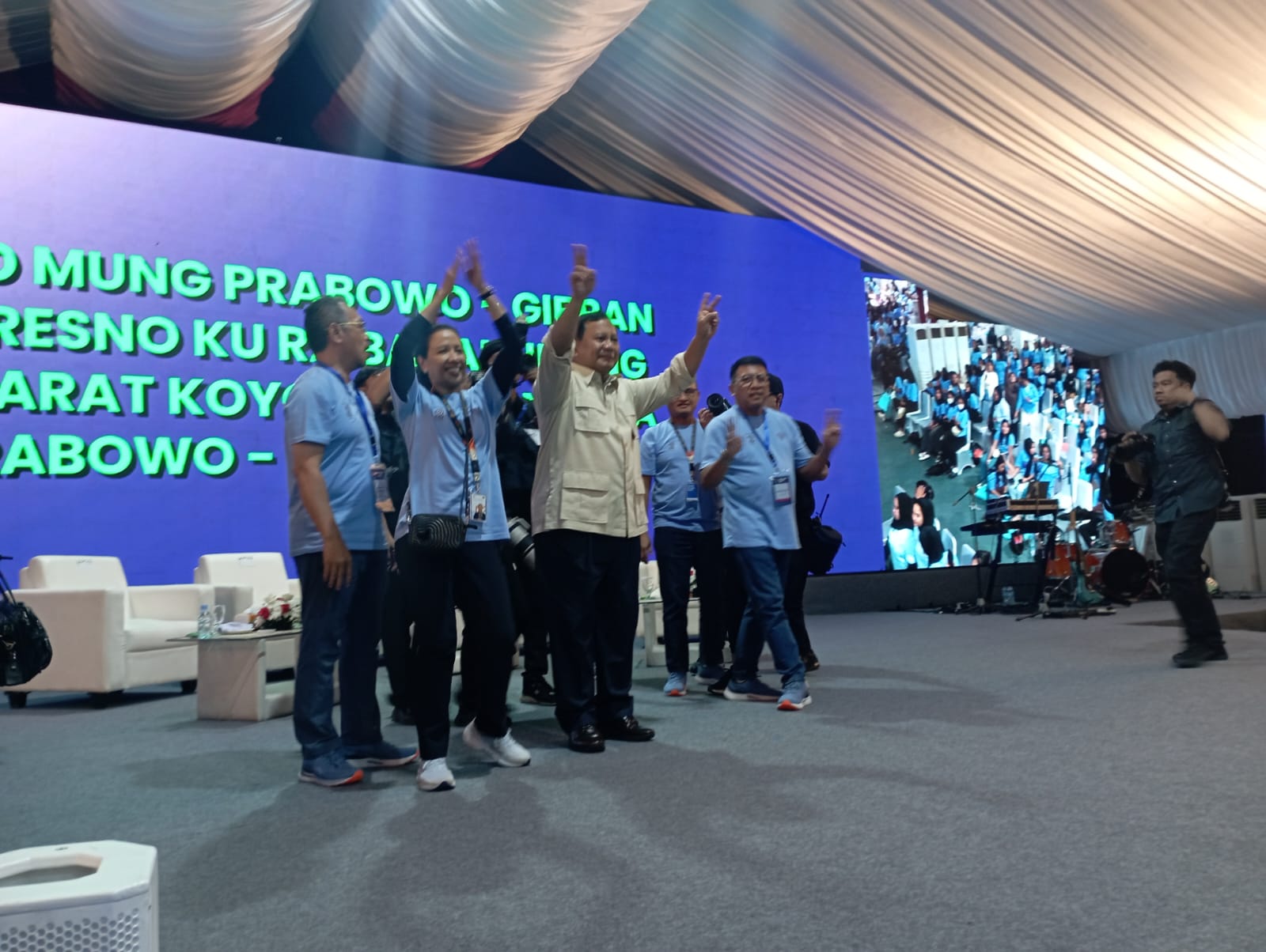 Prabowo Subianto saat menghadiri acara MDS Co-op di Stadion Pakansari, Cibinong Kabupaten Bogor, Minggu (21/1) . Foto : Sandika Fadilah/Jabarekspres.com-