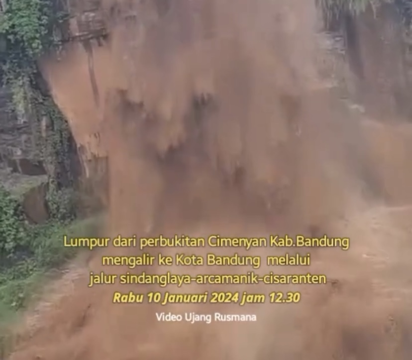 Banjir Lumpur di Area Wisata Batu Templek Cimenyan Viral di Media Sosial, Benarkah? / Tangkapan Layar