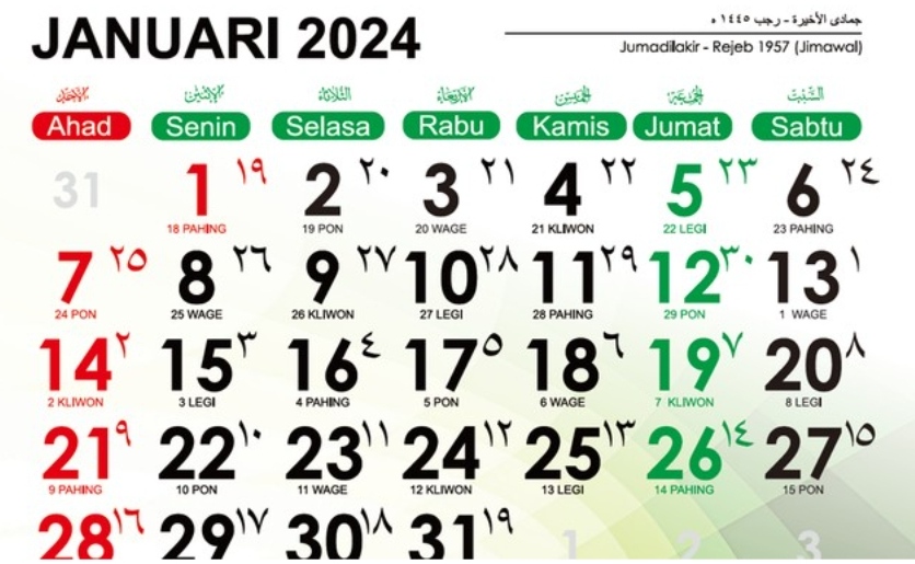 Kalender Bulan Januari 2024, Apakah Tanggal 2 Masih Libur? Yuk Cek!/ Dok. Direktorat Urusan Agama Islam dan Pembinaan Syariah