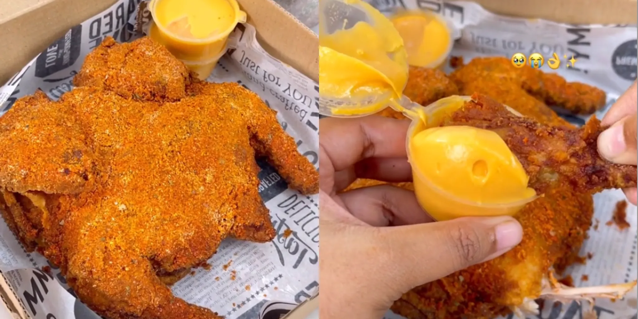 Satu Ayam Utuh Mirip Richeese Viral, Ini Resepnya/ Kolase TikTok @mardatillahika