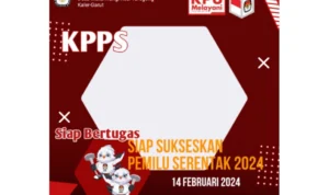 Contoh Twibbon KPPS Pemilu 2024/ Twibbonize/ Sekdes panji