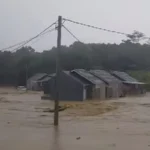 Perumahan Puti Asri 3, Desa Sukamaju, Kecamatan Jonggol Kabupaten Bogor yang terendam banjir, Minggu (7/1).