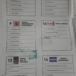 Salah satu surat suara yang rusak di KPU Kota Sukabumi (11/1).