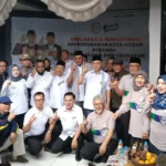 Sejumlah tokoh di Timnas AMIN bersama MU Perubahan Kota Bogor saat mendeklarasi dukungan untuk AMIN di Kota Bogor, Kamis (11/1).