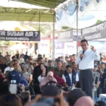 Anies Baswedan saat bertemu dengan petani di Kabupaten Lampung Timur, Provinsi Lampung, Minggu 14 Januari 2024.