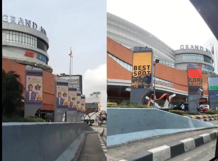 Penampakan Videotron Anies Baswedan di Grand Mall Metropolitan Bekasi, Selasa 16 Januari 2024.