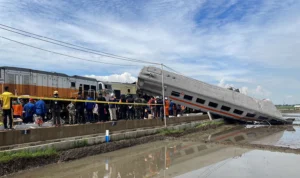 Kecelakaan kereta api yang melibatkan KA Turangga dengan KA Lokal Bandung Raya, Jumat 5 Januari 2023.