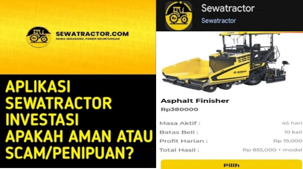 Fakta Aplikasi Sewatractor Penghasil Uang atau Penipuan? Investasi Sewa Alat Berat dengan Bonus 5.000