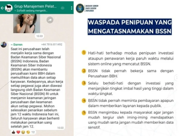 Pengumuman dari BBH Indonesia dan juga Klarifikasi dari BSSN.