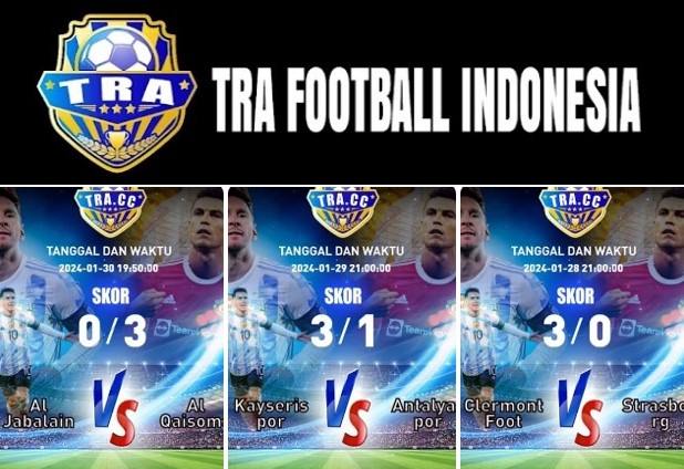 Aplikasi TRA Football Indonesia yanng mulai susah diakses.