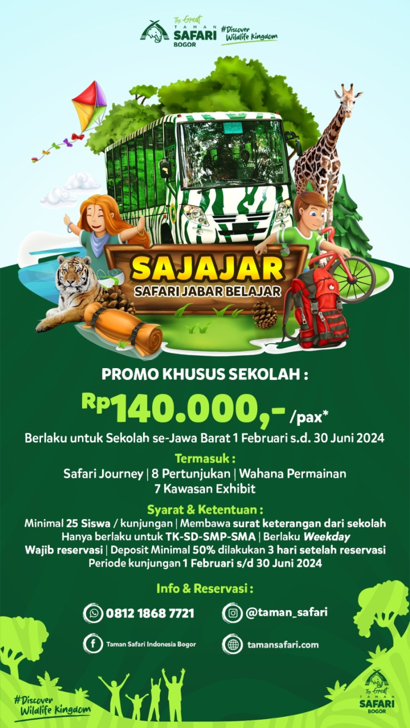 Promo Safari Jawa Barat (Sajajar) Taman Safari Bogor.