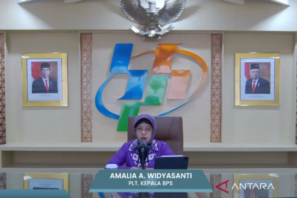 Plt Kepala Badan Pusat Statistik (BPS) Amalia A. Widyasanti saat pemaparan Rilis Berita Resmi Statistik di Jakarta, Kamis (1/2/2024). ANTARA/Maria Cicilia Galuh.