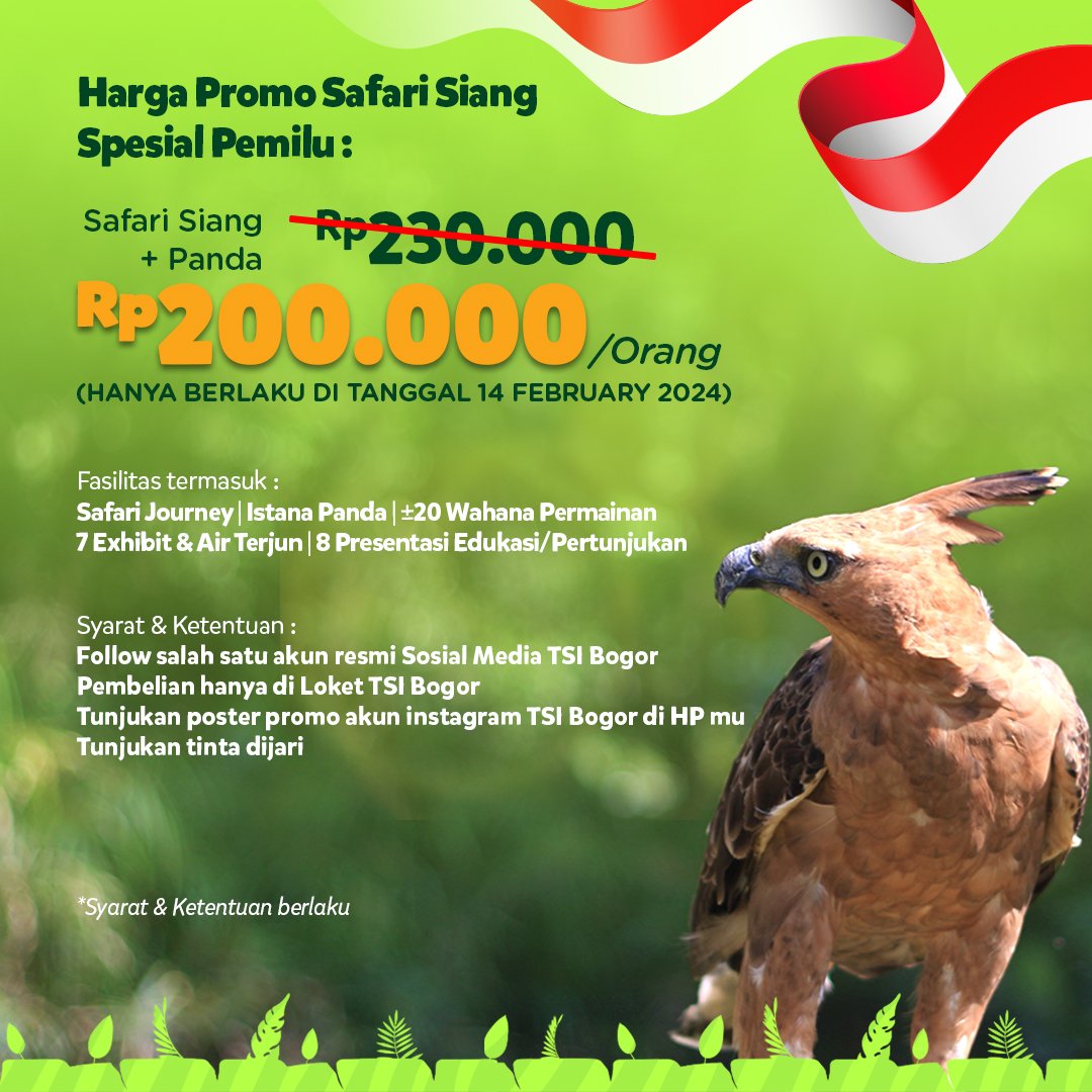 Promo tiket masuk Taman Safari Bogor spesial Pemilu 2024.