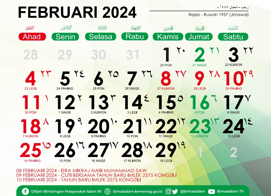 Kalender Februari 2024, Apakah Tanggal 9 Februari 2024 Libur? Ini Dia Informasinya/ Dok. Simbi Kemenag