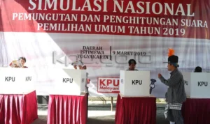 Simulasi Pemungutan Suara di TPS saat Pemilu 2019/ Dok. KPU