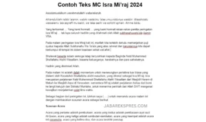 Contoh Teks MC Isra Mi'raj Terbaru 2024 dan Susunan Acara, Link PDF dan Doc Bisa Diunduh Berikut Ini/ JabarEkspres.com