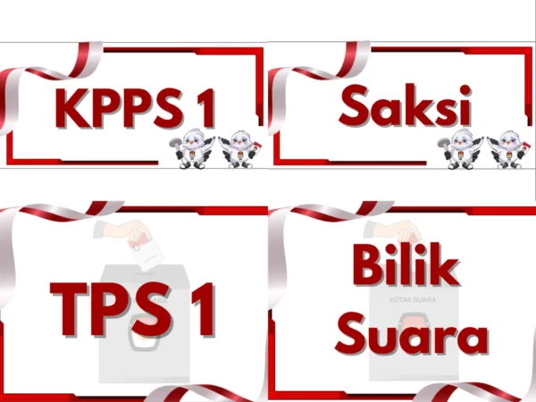 Tulisan di Meja TPS Pemilu, KPPS 1-7, Saksi, Nomor TPS hingga Bilik Suara/ Kolase JabarEkspres.com